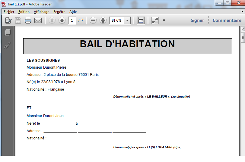 Modèle De Contrat De Bail De Location Gabon Pdf Document & Notice PDF 